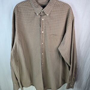 Roundtree & Yorke Mens_longsleeve buttondown Shirt Size XL in Brown